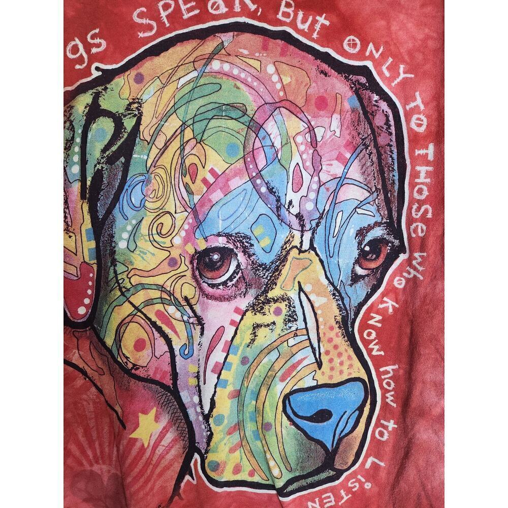 The Mountain Dean Russo Dogs Speak Staffy t-shirt sz M graphic print unisex az